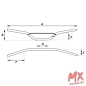 Preview: Aluminiumlenker MX Typ EX/SX 28,6 mm orange / L: 803 mm