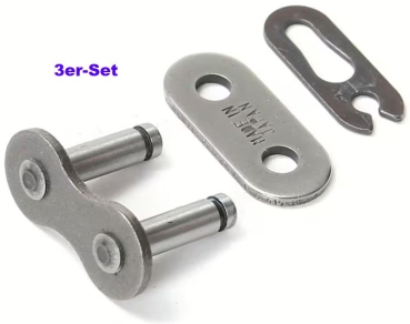 Kettenschloss RK-GB420MXZ - CL stahl/grau (Clippschloss) - 3er-Set