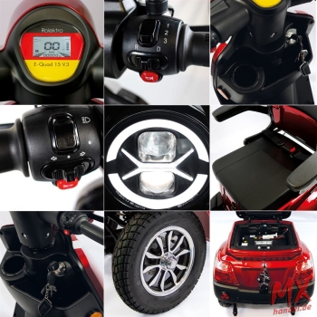 Rolektro E-Quad 15 V.3 Lithium, Rot