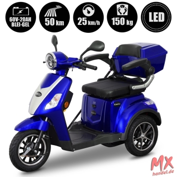 Rolektro E-Trike 25 V.2 Blei-Gel, Blau