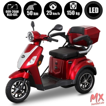 Rolektro E-Trike 25 V.2 Blei-Gel, Rot