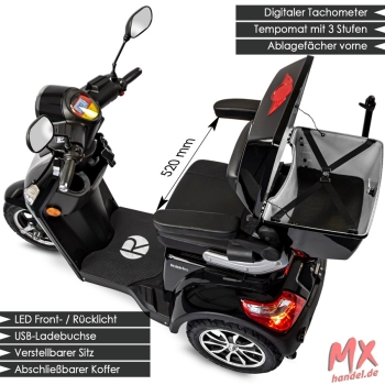 Rolektro E-Trike 25 V.3 Lithium, Schwarz