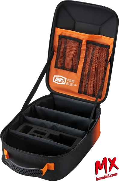 100% Brillenetui / Goggle Case - CRUSH BLACK/ORANGE