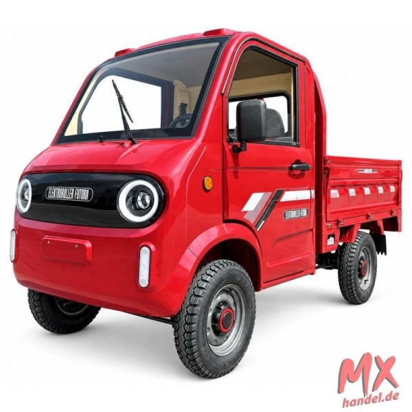 Elektro-Mini-LKW „Cargo Carrier Duo“ 45 km/h – 2 Sitze - Bordeaux-Rot