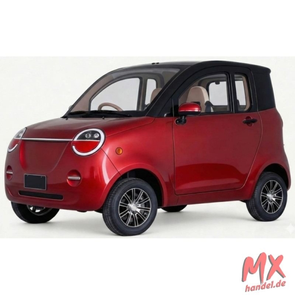 Kabinenroller Dora, 45 km/h, 100 km Reichweite, Blei-Gel-Akku - Bordeaux-Rot