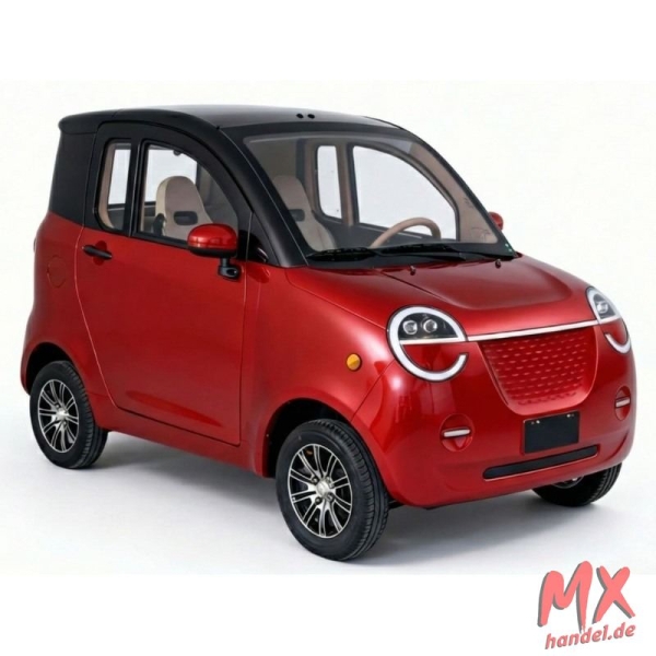 Kabinenroller Dora, 45 km/h, 100 km Reichweite, Blei-Gel-Akku - Bordeaux-Rot