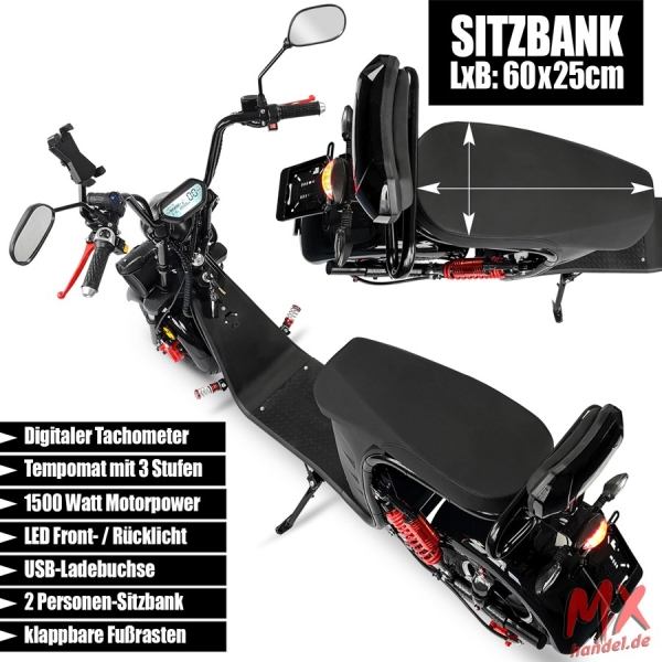 Rolektro, E-Cruiser 45 2x Lithium, Schwarz