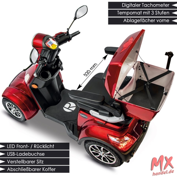 Rolektro E-Quad 15 V.3 Lithium, Rot