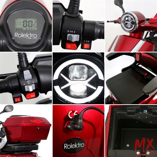 Rolektro E-Trike 15 V.2 Blei-Gel, Rot