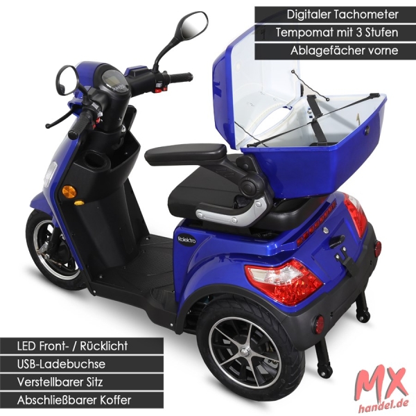Rolektro E-Trike 25 V.2 Blei-Gel, Blau