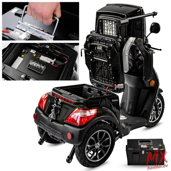 Rolektro E-Trike 25 V.3 Lithium, Schwarz